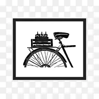 自行车挂画 中堂画卡通素材