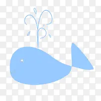 蓝色简易的鲸鱼元素