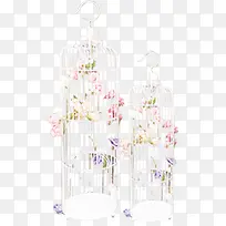 白色鸟笼婚礼玫瑰
