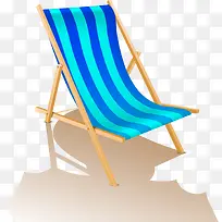 蓝色条纹沙滩躺椅