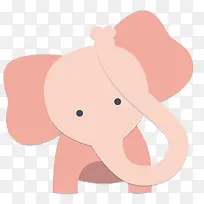 卡通粉红色的大象设计