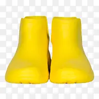 黄色短水鞋正面塑胶制品实物