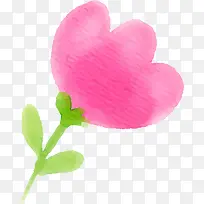 水彩手绘复活节粉红色花朵素材