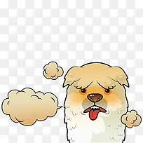 大口喘气的黄色狗狗