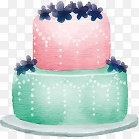 水彩双层蛋糕