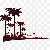 矢量海边椰子树图