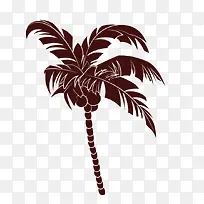 棕色椰子树剪影装饰图案