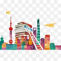 中国风水墨上海建筑