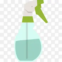 手绘绿色喷水壶瓶子