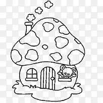 卡通手绘蘑菇房子