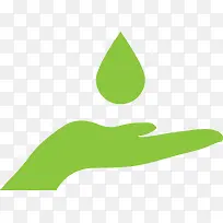 环保矢量绿色手接水滴