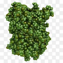 绿色绿色荧光蛋白分子形状素材