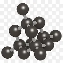 黑色纯硅（Si，硅）分子形状素材