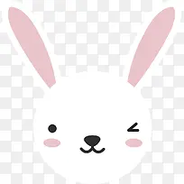 复活节白色兔子头像