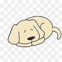 矢量趴着睡觉的可爱卡通小狗