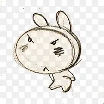 兔子害羞的表情
