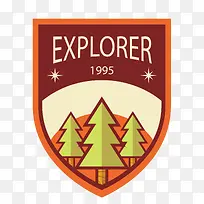 英文探险explorer盾牌图标