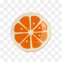 圆形柑橘横截面手绘图