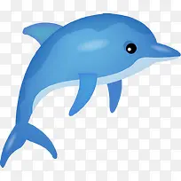 夏日海底动物卡通蓝色鲸鱼