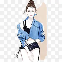 手绘女性