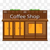 手绘卡通咖啡店便利店