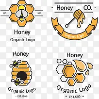 扁平化蜂蜜徽章标志