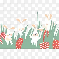 矢量图水彩高兴的兔子