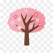 卡通粉色小树