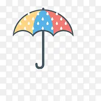 可爱雨伞雨滴插图