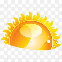 卡通橙色太阳装饰背景