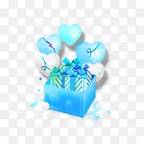 蓝色的礼盒PNG