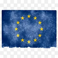 复古做旧的欧盟旗帜