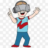 戴着VR眼镜体验神奇世界