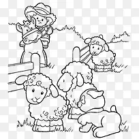 卡通手绘小绵羊
