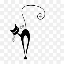 可爱卡通黑色小猫咪