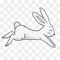 卡通跳跃的兔子动物设计