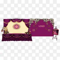深紫色婚礼布置
