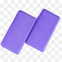 两块紫色健身道具瑜伽砖