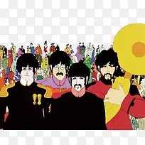 披头士乐队彩色漫画专辑封面