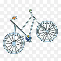 卡通单车自行车矢量图