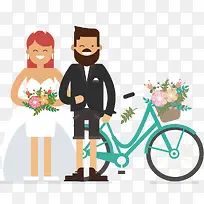 创意自行车婚礼小人