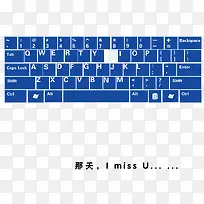 蓝色矢量数字键盘素材
