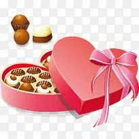 巧克力心形礼盒立体矢量图