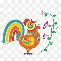卡通彩色鸡