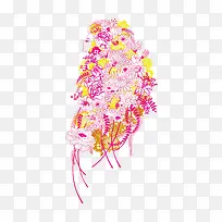 矢量彩色菊花装饰图