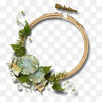 手绘边框图片素材 植物装饰花环