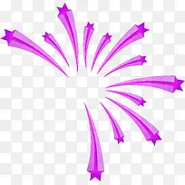 紫色飞溅立体星星效果元素