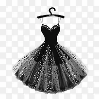 黑色创意裙子元素