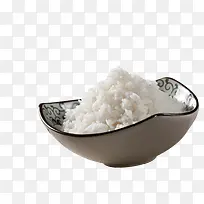 黑色瓷碗里的白米饭
