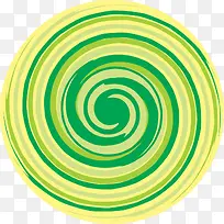 黄绿色旋涡圆形标签